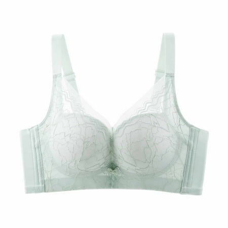 Cute Bralettes for Women Lightly Lined Bra Feature V-Neck Demi & Balconette Bra Style W-96 Hook and Eye Closure T Shirt Bras Green L