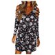 thumbnail image 1 of Vestidos estampados de playa con cuello en V de manga larga informales de moda de verano para mujer Fridja yut4307, 1 of 5