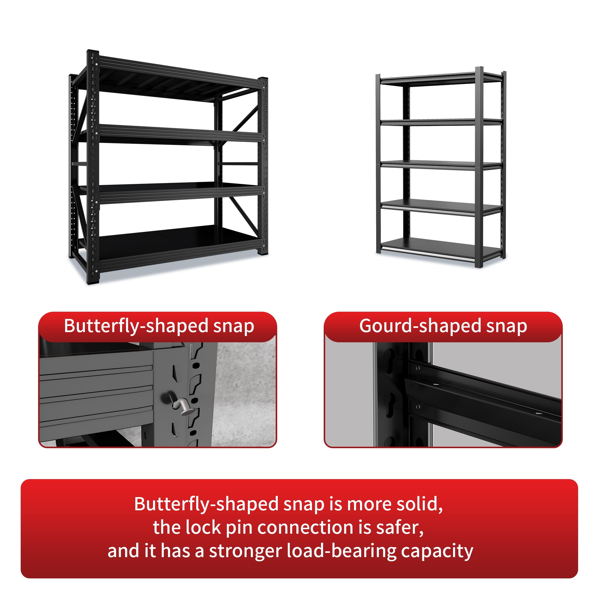 48" W Garage Shelving 3000LBS Garage Shelving Heavy Duty 4-Tier Metal Storage Shelves Adjustable Shelf Unit Storage Rack for Basement Supermarket Warehouse 48" W x 24" D x 78" H Yellow