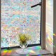 thumbnail image 4 of 17,7 pulgadas/45 cm * 39,3 pulgadas/100 cm Arco Iris reflectante 3D película para ventana decoración privacidad estática se aferra pegatina de vidrio, 4 of 6