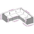 thumbnail image 2 of vidaXL 5 Piece Patio Lounge Set with Cushions Poly Rattan Gray, 2 of 7