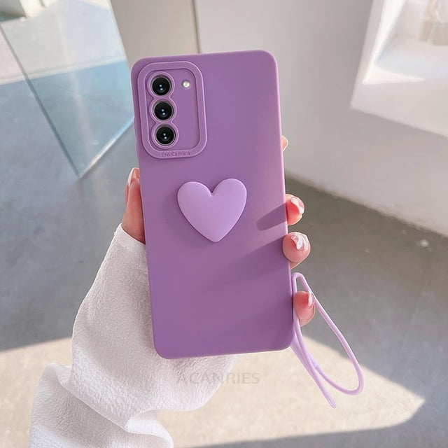 Funda de silicona 3D para Samsung Galaxy, protector con correa de muñeca para Samsung Galaxy S21 S22 Plus Ultra S20 Fe, S 21 22 20 S22plus S21fe Fivean unisex