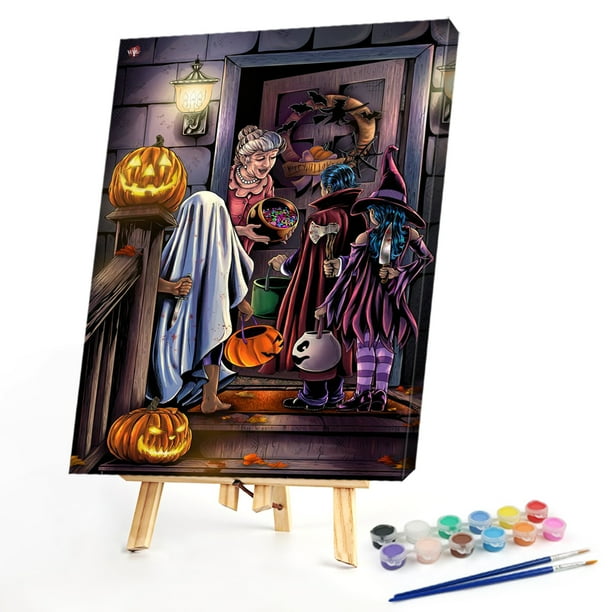 Cuadros Decorativos DIY pintura al óleo por números niños caramelo pintado a mano acrílico dibujo decoración del hogar Likrtyny embutido en tela
