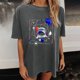 thumbnail image 5 of Hombres Y Mujeres Retro Tops Trendy Droped Shoulder Sleeves Impresión Suelta Manga Corta Top Pullover Odeerbi ODB180393, 5 of 9