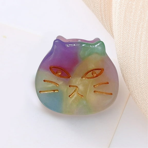 Hand Painted Tiny Cat Hair Clip Cute Animal Barrettes for Women Girls Unique Fashion Hair Accessories