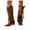Brown, variant on Cowboy Boots for Women Fringe Pointed Toe Pull On Knee High Cowgirl Booties with Classic Embroidery