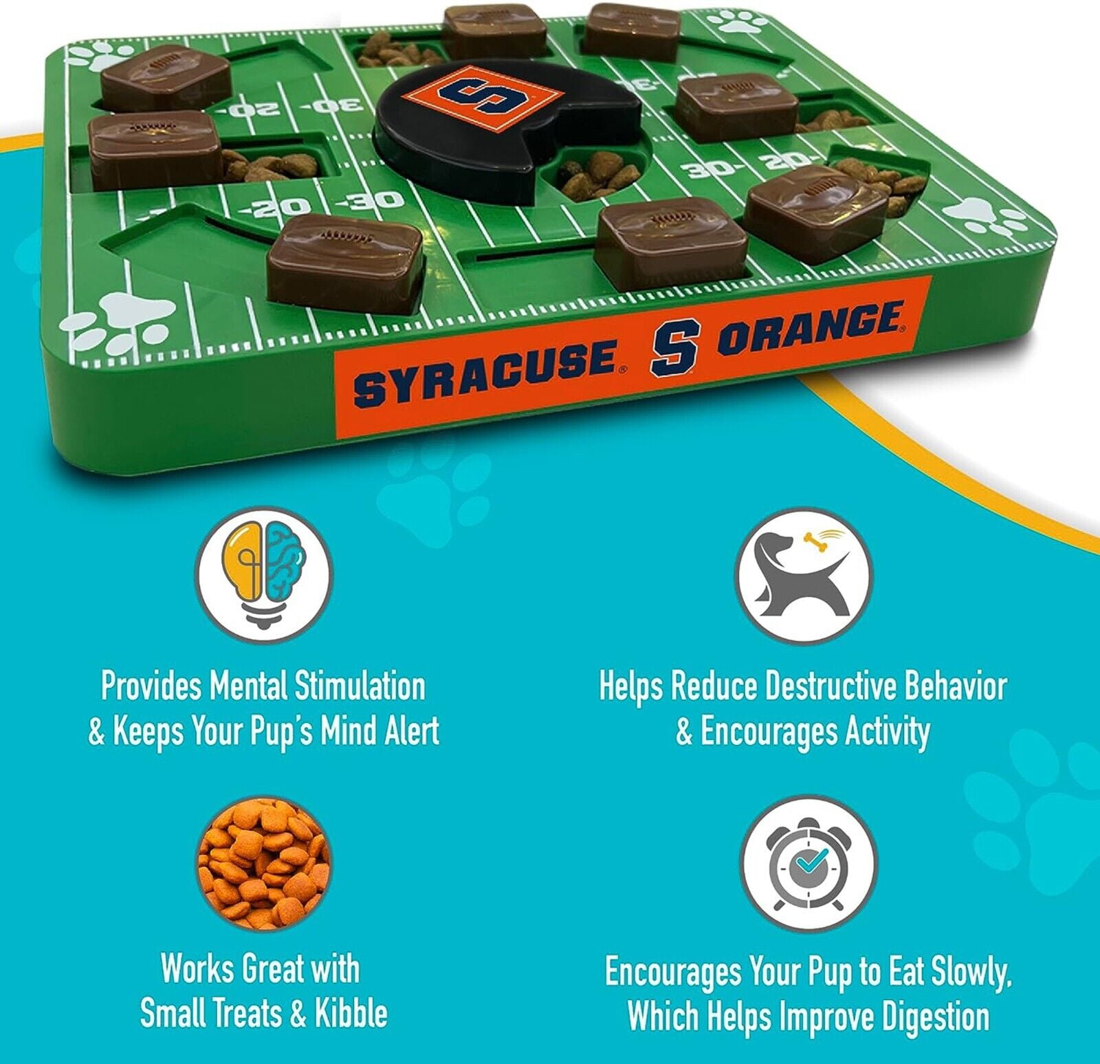 Pets First NCAA Syracuse Orange Puzzle Toy, Puzzle Treat Dog Toy, Interactive Dog Treat Toy, Dog Puzzle Feeding Slow Toy