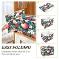 thumbnail image 2 of Yayeee Collapsible Cube Storage Bin with Lid Fabric Closet Decorative Basket with Handles, Blue Apple Pattern, 2 of 7