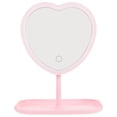 thumbnail image 1 of Usb Rechargeable Led Makeup Mirror Desktop Mirror Heart Shape Mirror for Women, 1 of 7