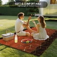 thumbnail image 4 of Orange Geometric Outdoor Rug for Patio/Deck/Porch, Non-Slip Large Area Rug 5 x 7 Ft, Ombre Modern Abstract Art Indoor Outdoor Rugs Washable Area Rugs, Reversible Camping Rug Carpet Runner, 4 of 8