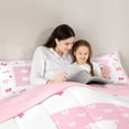 thumbnail image 4 of Manfei Cartoon Bow Tie Letter Monogrammed B Twin Bedding Sets 7-Piece for Kids Girls,Kawaii Princess Bowknot Bedding Comforter Set for Teens Female,Pink Reversible,Luxury Bedroom Decor, 4 of 7
