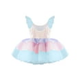 thumbnail image 4 of IEFIEL Kids Girls Ballet Dance Tutu Dress Gymnastics Leotard Ruffled Shoulder Sequins Ballerina Costume Light Blue 4, 4 of 5