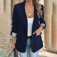 thumbnail image 2 of Dasayo Blazers for Women Dress Blue Business Formal Collared Blazer Jacket Women L, 2 of 8
