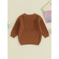 thumbnail image 3 of Bagilaanoe Toddler Baby Girl Knitted Sweater Long Sleeve Letter Embroidery Pullover 12M 18M 24M 3T 4T 5T Kids Warm Jumpers Tops Fall Loose Knitwear, 3 of 8