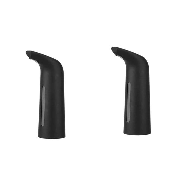 2X Black Automatic Soap Dispenser Touchless, Auto Liquid Soap Dispenser for Kitchen Bathroom 400Ml