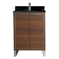 thumbnail image 2 of Fine Fixtures Opulence Collection 24 in. W x 18 in. D x 33 in. H Bathroom Vanity in Walnut Ebony with Black Marble Sintered Stone Sink - Chrome hardware, 2 of 8