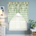 thumbnail image 6 of Swag Valance Curtains for Windows, Watercolor Floral Light Filtering Kitchen Curtains, Spring Flowers Leaves Botanical Green Plaid Window Treatment Valances for Living Room, 36x45 - 2 PCS, 6 of 9