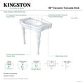 thumbnail image 5 of Kingston Brass VPB5324 Imperial 32" Ceramic Console Sink with Ceramic Legs (4-Inch, 3-Hole), White, 5 of 6