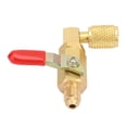 thumbnail image 3 of Ángulo de curvatura de 90 ° Válvula de bola SAE de 1/4 pulg. Válvula de reemplazo de refrigerante de CA R410A/R134A/R12 (rojo), 3 of 8