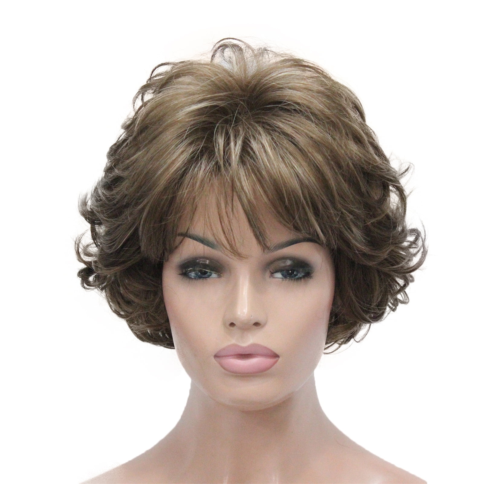 Lydell 8 Short Curly Women Wigs Soft Shaggy Layered Classic Cap Full Synthetic Wig Light