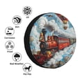 thumbnail image 4 of Wukai Red Train Hot Air Balloon Print Spare Tire Cover for RV Trailer,Waterproof PVC Faux Leather Wheel Cover Fit for Truck,Trailer,RV,SUV,Camper and Most Vehicle-14 inch, 4 of 6