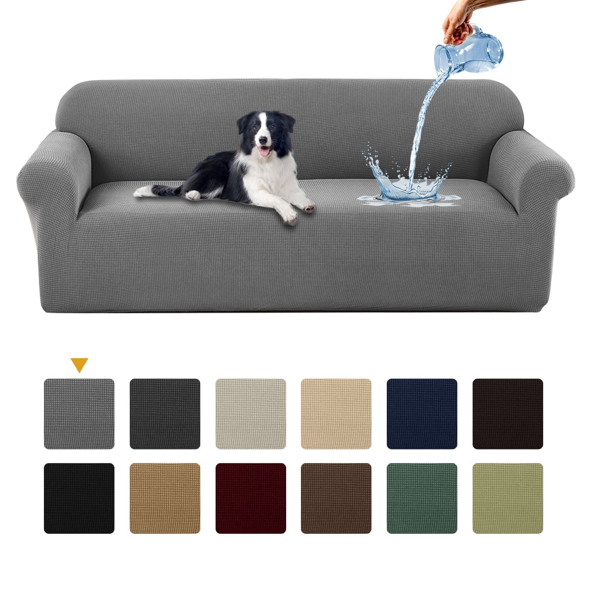 Sanmadrola Waterproof Couch Cover Stretch Jacquard Sofa Slipcover