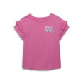 thumbnail image 3 of 365 Kids by Garanimals Girls Print Ruffle Sleeve Tee, 2-Pack, Sizes 4-10, 3 of 3