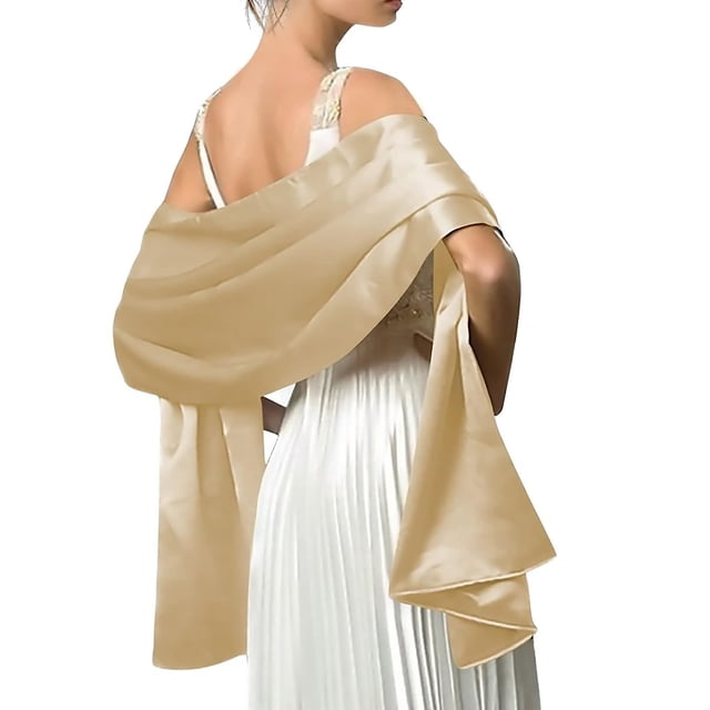 Chal de gasa de satén para mujer, chal sedoso, bufanda de color sólido, estola de pañuelo ligera para vestido de fiesta, boda, novia, dama de honor, noche