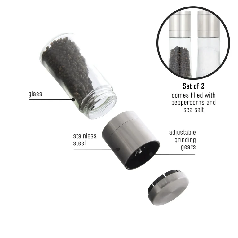 Kamenstein Elite Salt & Pepper Grinder Set, Adjustable photo 6