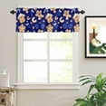 thumbnail image 2 of Gingerbread Man Valances for Windows Blue Winter Christmas Decoration Rod Pocket Curtain Valance Window Treatment Short Curtains for Kitchen Living Room, 60"x18", 2 of 5