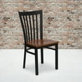 thumbnail image 2 of Flash Furniture 2 Pack HERCULES Series Black School House Back Metal Restaurant Chair - Cherry Wood Seat, 2 of 9