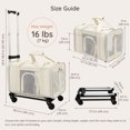 thumbnail image 4 of BELLA & PAL Airline Approved Cat Carrier with Wheels, Detachable Rolling Pet Carrier for Kitten & Small Dogs up to 16lbs, Soft-Sided Foldable Puppy Bag , 17.7"×11"×11", Cloud Dancer, 4 of 10