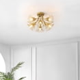 thumbnail image 2 of SAFAVIEH Leandra 19 in. Glam 8-Light Gold Iron Mount Light with Shade, 2 of 8