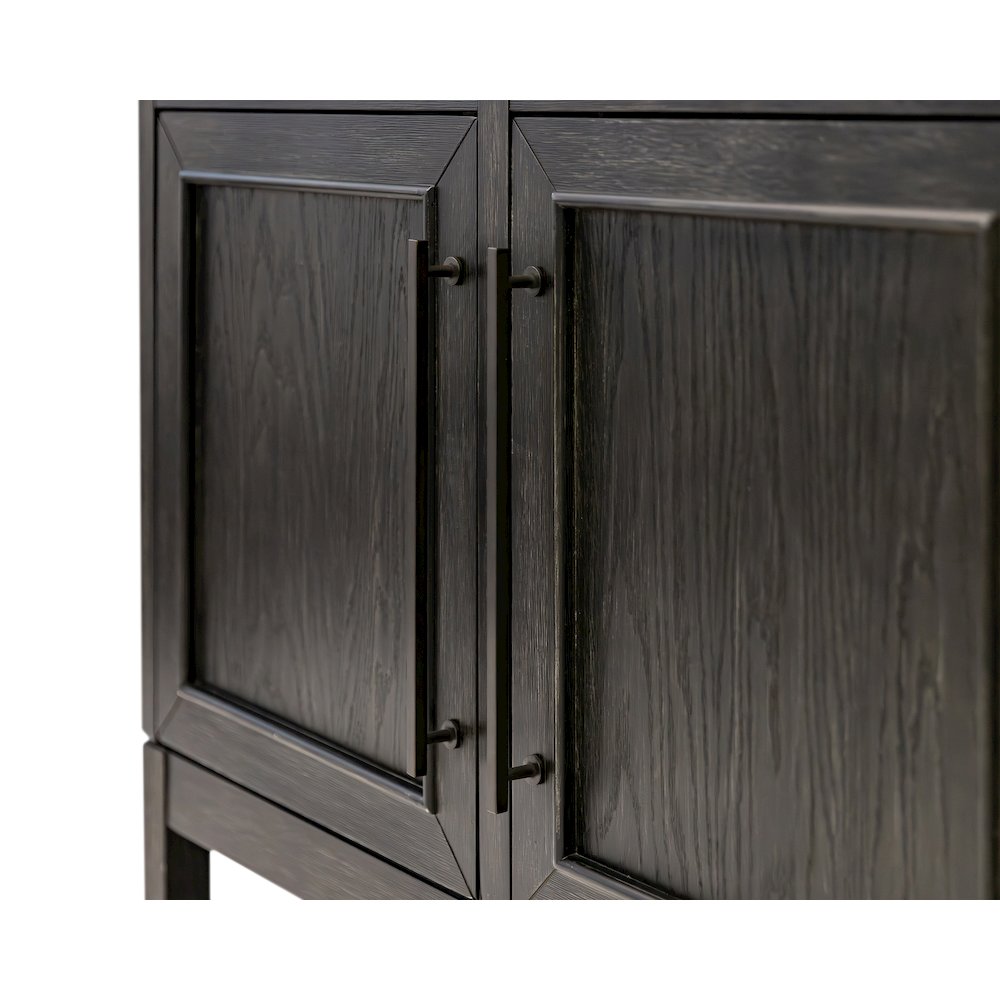 Martin Furniture Modern Wood Arched Display Cabinet/Bookcase, Storage Cabinet, Black