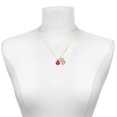 thumbnail image 2 of Delight Jewelry Silver-tone Mini Hot Pink Ladybug - Large Goldtone Crystal Initial - B - Charm Necklace, 17.5"+2", 2 of 4
