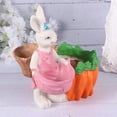 thumbnail image 5 of Resin Rabbit Flower Pot Bunny Figurine Statue Sculpture Mini Bonsai Holder Storage Container Art Craft Ornament for Easter Indoor Outdoor (Random Colo, 5 of 5