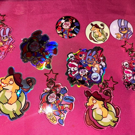 TADC/The Amazing Digital Circus Inspired Keychains, Stickers and Buttons (1 keychain)