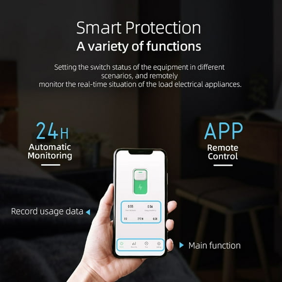 Tuya WiFi Intelligent Circuit Breaker Wireless Remotes Control Switch Mobilephone APP Remotes Viewing Intelligent Home Circuit Breaker Timing Countdown Loop Timing Modes with