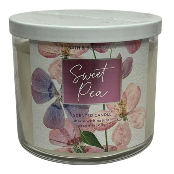 Bath and Body Works Sweet Pea Scented Candle 3-Wick (14.5 OZ / 411 G)