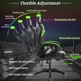 thumbnail image 3 of 450LBS Load RGB Lighted Massage Gaming Chair, High Back Computer Chair with Footrest and Lumbar Support, Height Adjustable Gaming Chair with 360 Degree Swivel Seat and Headrest for Boys Girls Gaming, 3 of 8