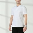 thumbnail image 3 of Yufatyle Men Cotton Short Sleeve Turndown collar Button Mens T Shirts White XXL, 3 of 9