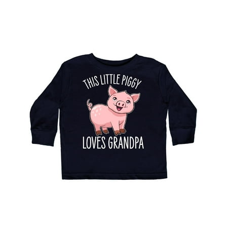 

Inktastic This Little Piggy Loves Grandpa- cute Gift Toddler Boy or Toddler Girl Long Sleeve T-Shirt