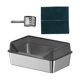 thumbnail image 2 of Bandeja de arena para gatos, caja de arena para gatos, portátil, para gatos de interior, suministros para mascotas antisalpicaduras, valla elevada, gris oscuro, 2 of 8
