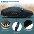 thumbnail image 3 of For Toyota Yaris Car Cover Thickened Soft PEVA&Cotton Waterproof Full Exterior Cover Outdoor Rain Snow UV Protection All Weather Black, 3 of 9