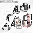 thumbnail image 3 of Xoenoiee Rabbit Bunny Heart Flower Print 3PCS Clear Backpack for Girls, Transparent Backpack with Heavy Duty PVC, See Through Backpacks Rucksack Travel Daypack with Lunch Bag and Pencil Case, 3 of 5