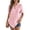 Deep Pink, variant on Short Sleeve Button Down Women Cotton Tops for Women V Neck Linen Blouse Tunics Plain Office Work Blouses