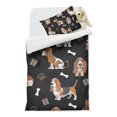 thumbnail image 2 of Basset Hounds with Bones and Presents Duvet Cover and Pillowcase Set for Single Bedding, Bedroom Accessories for Kids Teens, 2 of 5