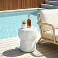 thumbnail image 2 of TENGDA Double Barrel Shape Concrete Side Table, Modern Patio Accent Table with Crack Texture, Multi-use Garden Stool for Outdoor Decor, 2 of 14