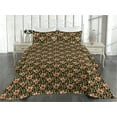 thumbnail image 2 of Ambesonne Exotic Quilted Bedspread Set 3 Pcs, Lilium Flowers Tropical Art, King, Pale Salmon Army Green, 2 of 4