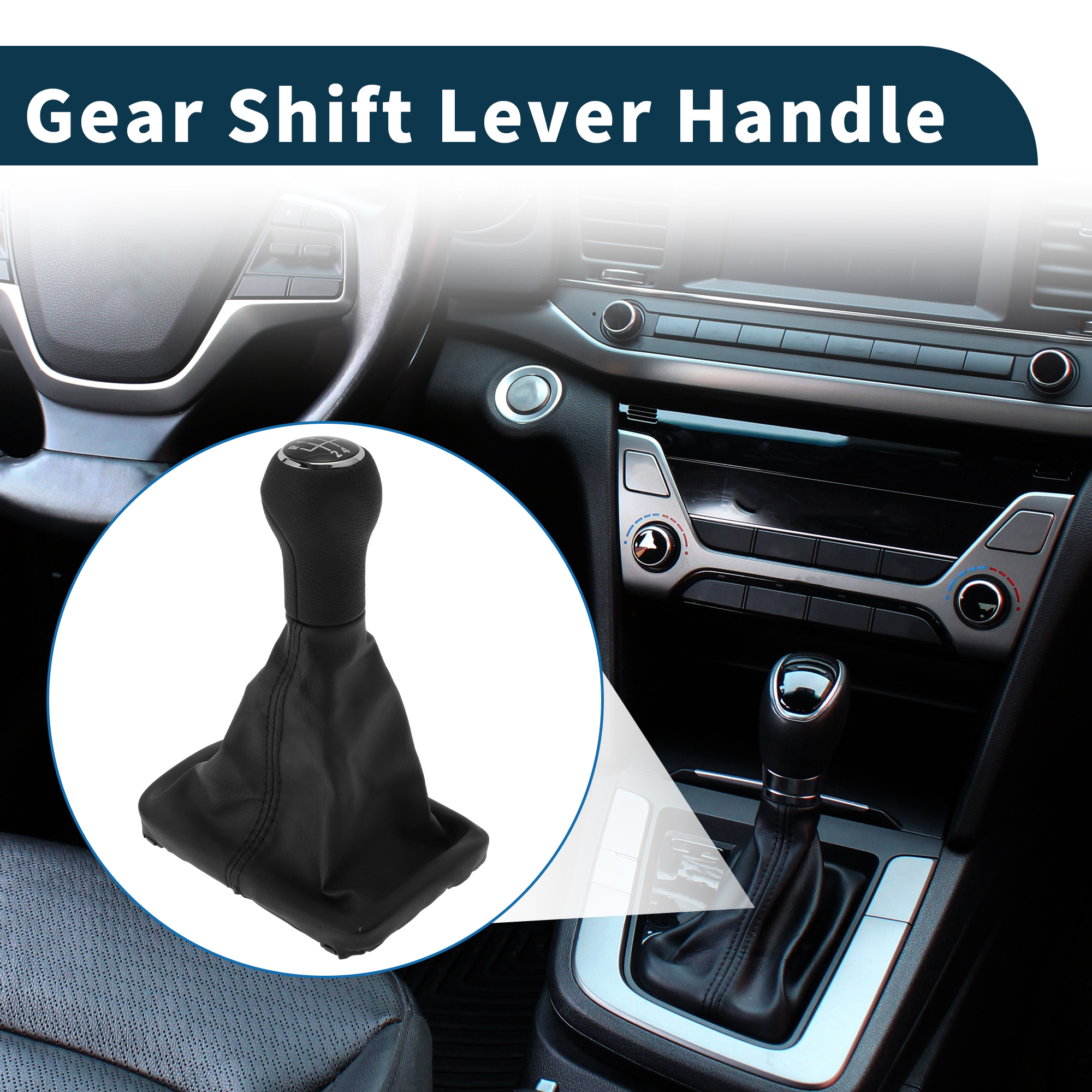 Unique Bargains Manual Transmission Gear Shift Knob Handle for VW Beetle 1998-2010 Shift Gear Lever Knob Gearstick Gaiter Boot Cover PU Plastic